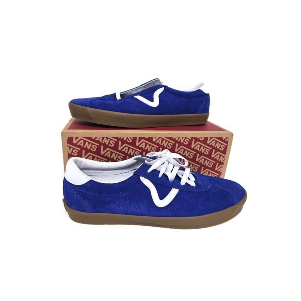 Vans Track Sports Low Blue White Gum Suede Sneakers VN000CTDCJF1 Mens 12